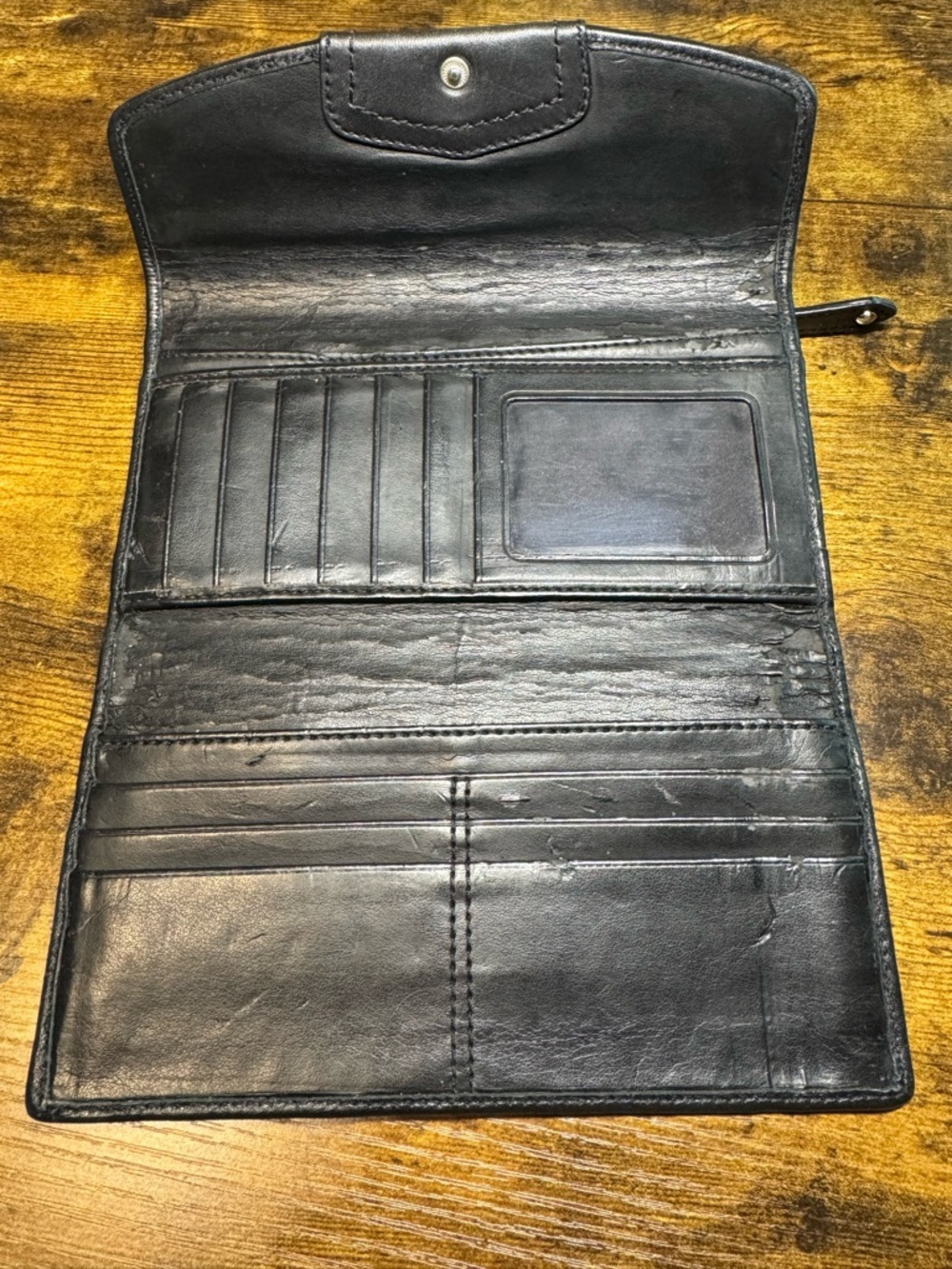 Coach Signature Wallet & Checkbook Holder Set Black/Gray Canvas Leather Trim - Picture 8 of 12